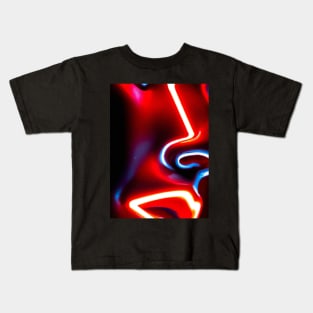 Neon Evolution: A Futuristic Human Face Kids T-Shirt